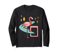 Mid Century Modern Art Aesthetic Flamingo Atomic Age 50s 60s Long Sleeve T-Shirt