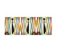 Mid-Century Modern Art Cat Desk Protector Mat, Extra Large and Durable Desk Pad with Non-Slip Backing for Home Office Use