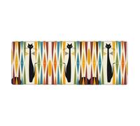 Mid-Century Modern Art Cat Extra Large Rubber Desk Mat 12x31.5in