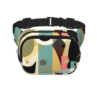 Mid-Century Modern Art Cat Fanny Pack For Women Waterproof Adjustable Belt Bags Waist Pack Fashion Casual Crossbody Bags Bum Bag For Running Workout Hiking Traveling, Black, One Size