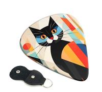 Mid-Century Modern Art Cat Guitar Plectrums, 6 Guitar Plectrums, Double Sided Printing, For Acoustic Guitar, Bass, Ukulele, Electric Guitar (0.46 Mm 0.71 Mm 0.96 Mm)