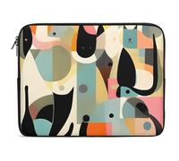 Mid Century Modern Art Cat Laptop Sleeve 13inch Laptop Protective Case for Women Men Shockproof Computer Cover Portable Notebook Briefcases Computer Carrying Bag Lap Top Protector Compatible with Note