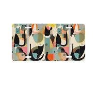 Mid-Century Modern Art Cat License Plate.Aluminium, Waterproof Printed Car Sign, 1mm Thick