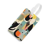 Mid-Century Modern Art Cat Luggage Tag for Travel, TPU Baggage Tags with Information Card, Personalized Suitcase Tags for Flying, Multifunctional Bag Tags for Business, Gift, White, One Size, Luggage
