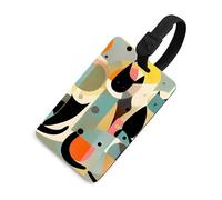 Mid-Century Modern Art Cat Luggage Tag for Travel, TPU Baggage Tags with Information Card, Personalized Suitcase Tags for Flying, Multifunctional Bag Tags for Business, Gift, Black, One Size, Luggage