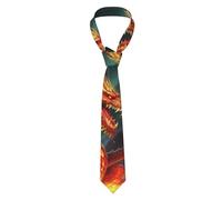 Mid-Century Modern Art Cat Men'S Tie, Men'S Slim Printed Tie For Wedding, Groom, Best Man, Mission, Prom, Gift.