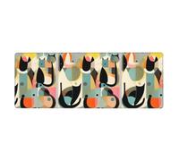 Mid-Century Modern Art Cat Mouse Pad 12x31.5in Extended Desk Protector