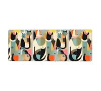 Mid-Century Modern Art Cat Mouse Pad 12x31.5in Extended Gaming Surface
