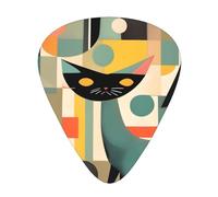 Mid-Century Modern Art Cat Print 12 Pcs Guitar Picks Fit Lovers 3 Different Thickness 0.46 0.71 0.96mm
