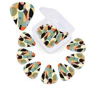 Mid-Century Modern Art Cat Print Guitar Picks 12 Pack Guitar Plectrums with Storage Box Bass Picks For Acoustic Guitar Bass Electric Ukulele Includes 0.46mm, 0.71mm, 0.96mm