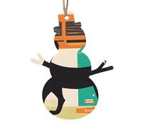 Mid-Century Modern Art Cat -Print Handcrafted Wooden Christmas Ornaments - Double-Sided Printed Hanging Decor For Tree Home Gifts. 2PCS