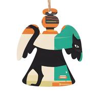 Mid-Century Modern Art Cat -Print Handcrafted Wooden Christmas Ornaments - Double-Sided Printed Hanging Decor For Tree Home Gifts. 2PCS