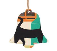 Mid-Century Modern Art Cat -Print Handcrafted Wooden Christmas Ornaments - Double-Sided Printed Hanging Decor For Tree Home Gifts. 2PCS
