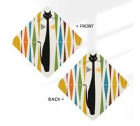 Mid-Century Modern Art Cat Printing 10 Pcs Car Air Freshener Fragrant Sheets,Car Hanging Accessories With Strings For Decor