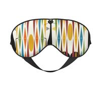 Mid-Century Modern Art Cat Printing Double Side Soft Eye Mask Reversible Design, Adjustable for Snug Fit, Blocks Light Eye Mask