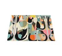 Mid-Century Modern Art Cat PVC Woven placemats are Printed and can add Decoration to Your Dining Table.