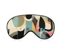 Mid-Century Modern Art Cat Sleep Mask,Adjustable Strap Sleeping Mask, Complete Light Blocking Sleep Shade Cover,Soft Breathable Comfortable Blindfold for Women and Men