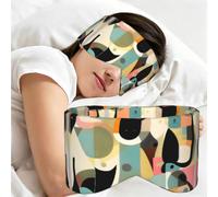 Mid-Century Modern Art CatPrints Comfortable Sleep mask | Skin-friendly and breathable adjustable eye mask for naps and travel.
