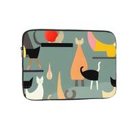 Mid-Century Modern Art Cats Laptop Sleeve Bag 15 Inch Waterproof Shockproof Laptop Case Bag Lightweight Tablet Travel Cover Computer Skin Bag Tablet Carrying Case