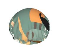Mid-Century Modern Art Cats Print Shower Cap, Shower Cap for Women Reusable, Waterproof Bath Cap,Quick Drying Bath Hair Cap