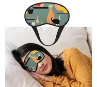 Mid-Century Modern Art Cats Sleep Mask for Women Men Blackout Eye Masks for Sleeping Blindfold Sleep Mask Side Sleeper Eye Cover for Meditation Light Blocking Travel Essentials