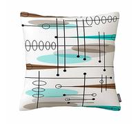 Mid-Century Modern Atomic Inspired Throw Pillow Case Pillow Case For Home Sofa(18in X 18in) Cotton Linen