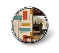 Mid Century Modern Badges Pin, Personalized Exquisite Round Badge, 1 Inch Button Pins for Women And Men, Decorative Metal Round Brooch for Clothing, Backpacks, And Hats