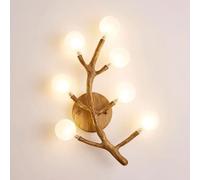 Mid Century Modern Bedroom Wall Light with Log Milk Glass Wall Mount Lamp 7-Light Mini Globe Wall Sconce Light Fixture for Farmhouse Chome Decoration Bedside Sputnik Wall Night Light/Right