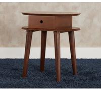 Mid Century Modern Bedside Table Dark Wood Nightstand Retro Sofa Side Cabinet UK