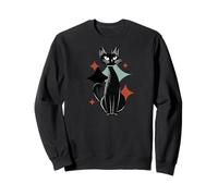 Mid-Century Modern Black Atomic Cat Space Age Kitty Sweatshirt