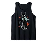Mid-Century Modern Black Atomic Cat Space Age Kitty Tank Top