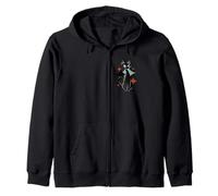 Mid-Century Modern Black Atomic Cat Space Age Kitty Zip Hoodie