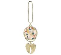 Mid Century Modern Car Hanging Ornament Rear View Mirror Pendant Lucky Presents Hanging Ornament Funny Car Pendant for Office Auto Home Decoration Golden-Style