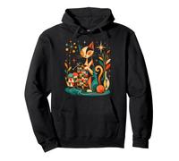 Mid Century Modern Cat Knitting Yarn Crocheter Lover Pullover Hoodie