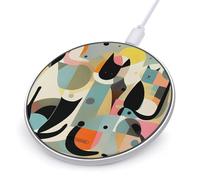 Mid Century Modern Cat Wireless Charger, Fast Charging Pad, 10W Qi-Certified Wireless Charging Pad for Most Enabled Phones, Portable