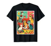 Mid Century Modern Cats on Vacation T-Shirt