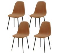 Mid-Century Modern Chair Covers Set of 4 - Stretch Dining Room, Kitchen & Office Chair Slipcovers (Camel Color) - Elastic Chair Protector for Easy Fit and Style