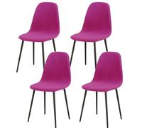 Mid-Century Modern Chair Covers Set of 4 - Stretchable Dining Room, Kitchen, Office Seat Covers (Red Pink) - Stylish, Durable, Easy to Clean