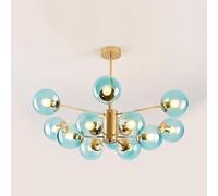 Mid Century Modern Chandelier, Dimmable Pendant Light with Glass Globes for Dining Room, Bedroom, Kitchen, Easy Installation