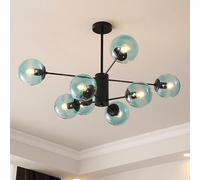 Mid Century Modern Chandelier, Dimmable Pendant Light with Glass Globes for Dining Room, Bedroom, Kitchen, Easy Installation