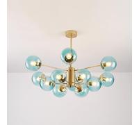 Mid Century Modern Chandelier, Dimmable Pendant Light with Glass Globes for Dining Room, Bedroom, Kitchen, Easy Installation