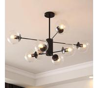 Mid Century Modern Chandelier, Dimmable Pendant Light with Glass Globes for Dining Room, Bedroom, Kitchen, Easy Installation