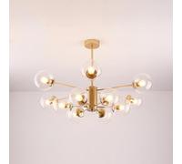 Mid Century Modern Chandelier, Dimmable Pendant Light with Glass Globes for Dining Room, Bedroom, Kitchen, Easy Installation