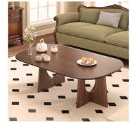 Mid Century Modern Coffee Table, Retro Wood Display Table for Living Room with Sturdy Base, 39in