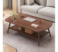 Mid Century Modern Coffee Tables Stylish Natural Various Shapes Sizes and Colors Single and Double Layer Options for your Living Room(Brown,120 * 60 * 42cm)