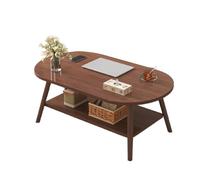 Mid Century Modern Coffee Tables Stylish Natural Various Shapes Sizes and Colors Single and Double Layer Options for your Living Room(Brown,100 * 50 * 42cm)