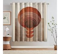 Mid Century Modern Curtains Blackout, 66x72 Inch 2 Panels - Boho Retro Abstract Pattern Black Out Curtains, Home Decor, 72 Drop Eyelet Window Drapes for Bedroom, Living Room A&BF115