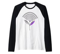 Mid Century Modern Dandelion Seed Head in Lilac Raglan Baseball Tee