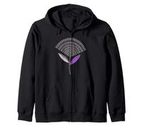 Mid Century Modern Dandelion Seed Head In Lilac Zip Hoodie