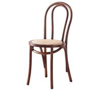 Mid-Century Modern Dining Chair Armless with Rattan Seat Solid Brown Upholstered Slish for Indoor & Outdoor Use 300lbs Capaci